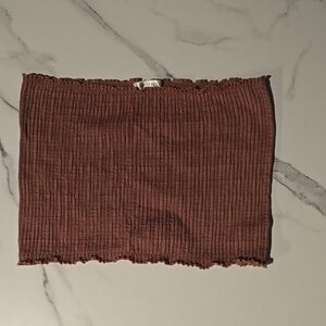 Brown Ribbed Skirt